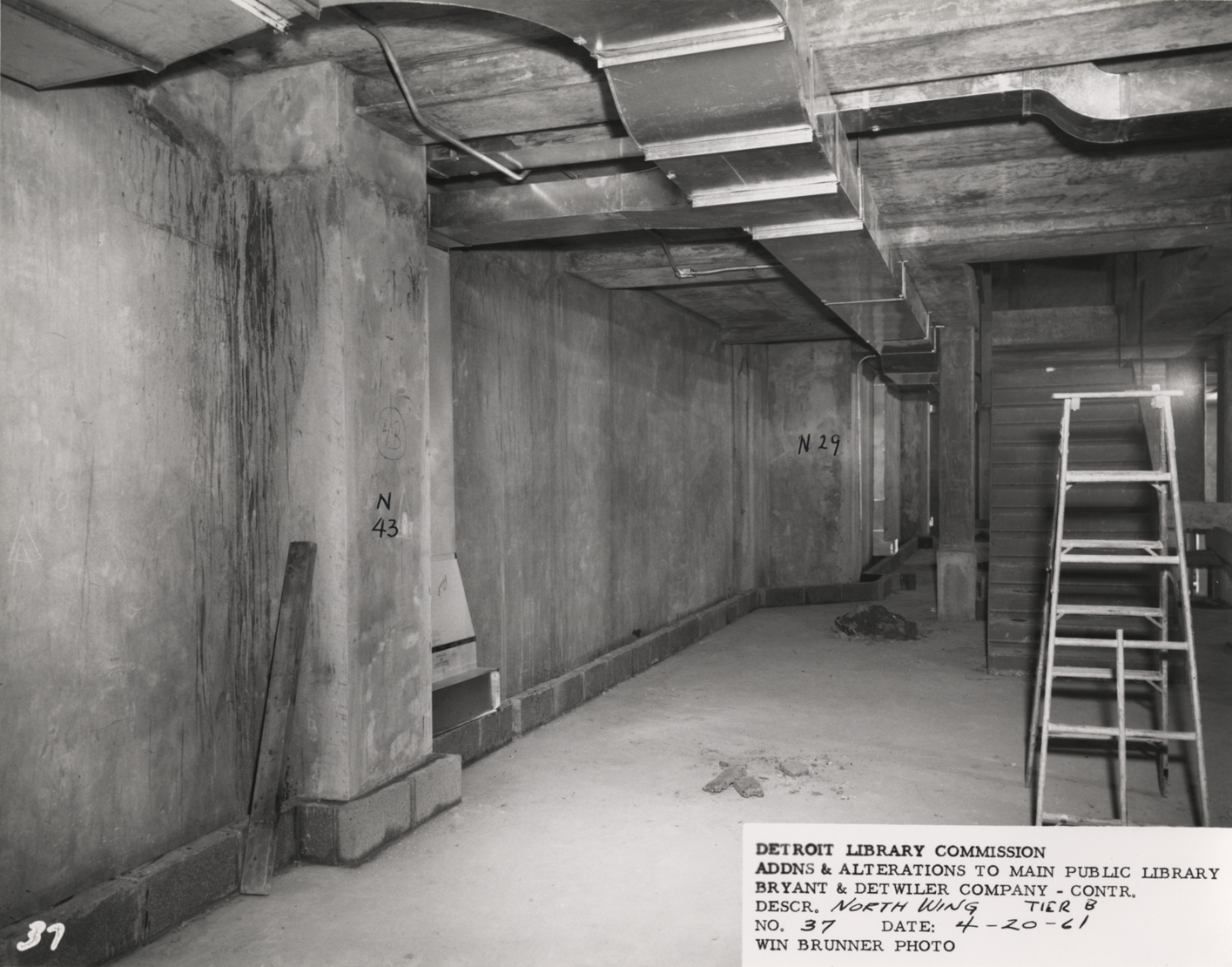 B-level, North Wing, Main Library under construction