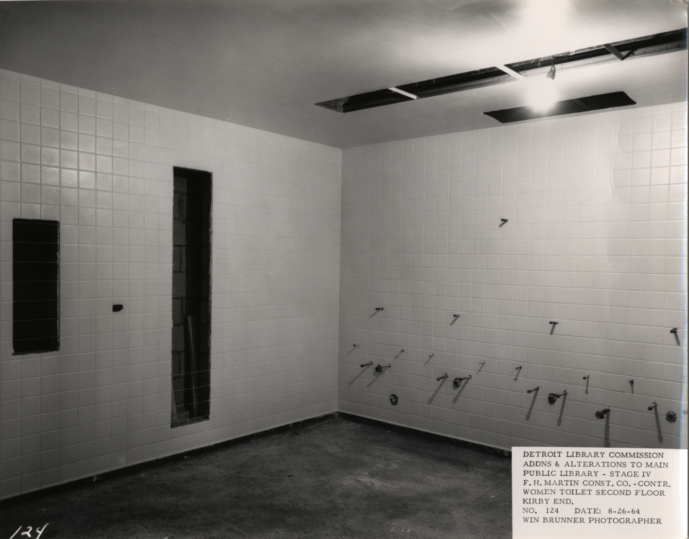 Women's restroom at Main Library under construction