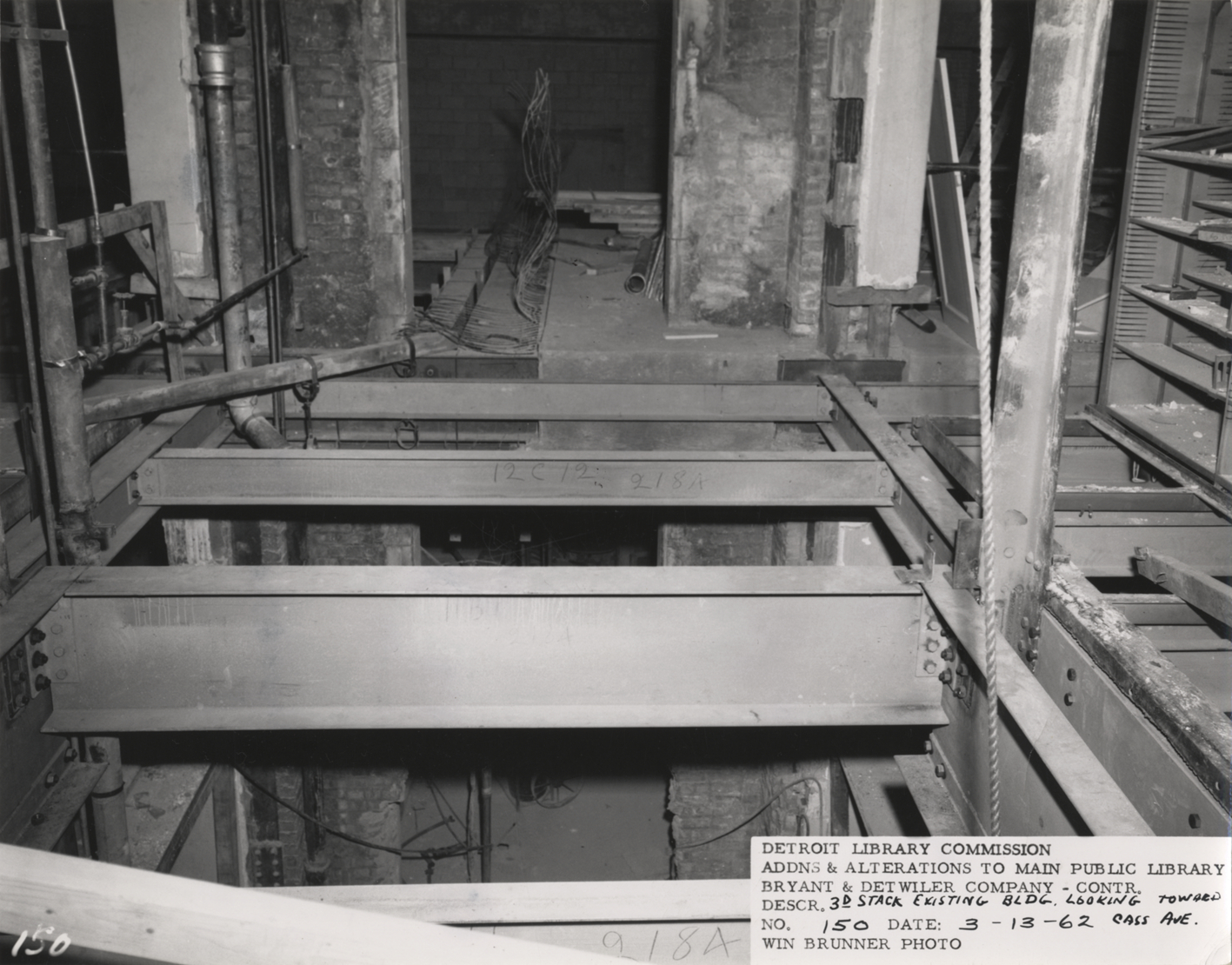 Third stack area, Main Library under construction
