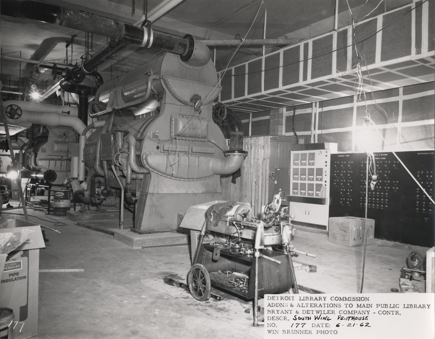 Absorption machinery in penthouse, South Wing, Main Library