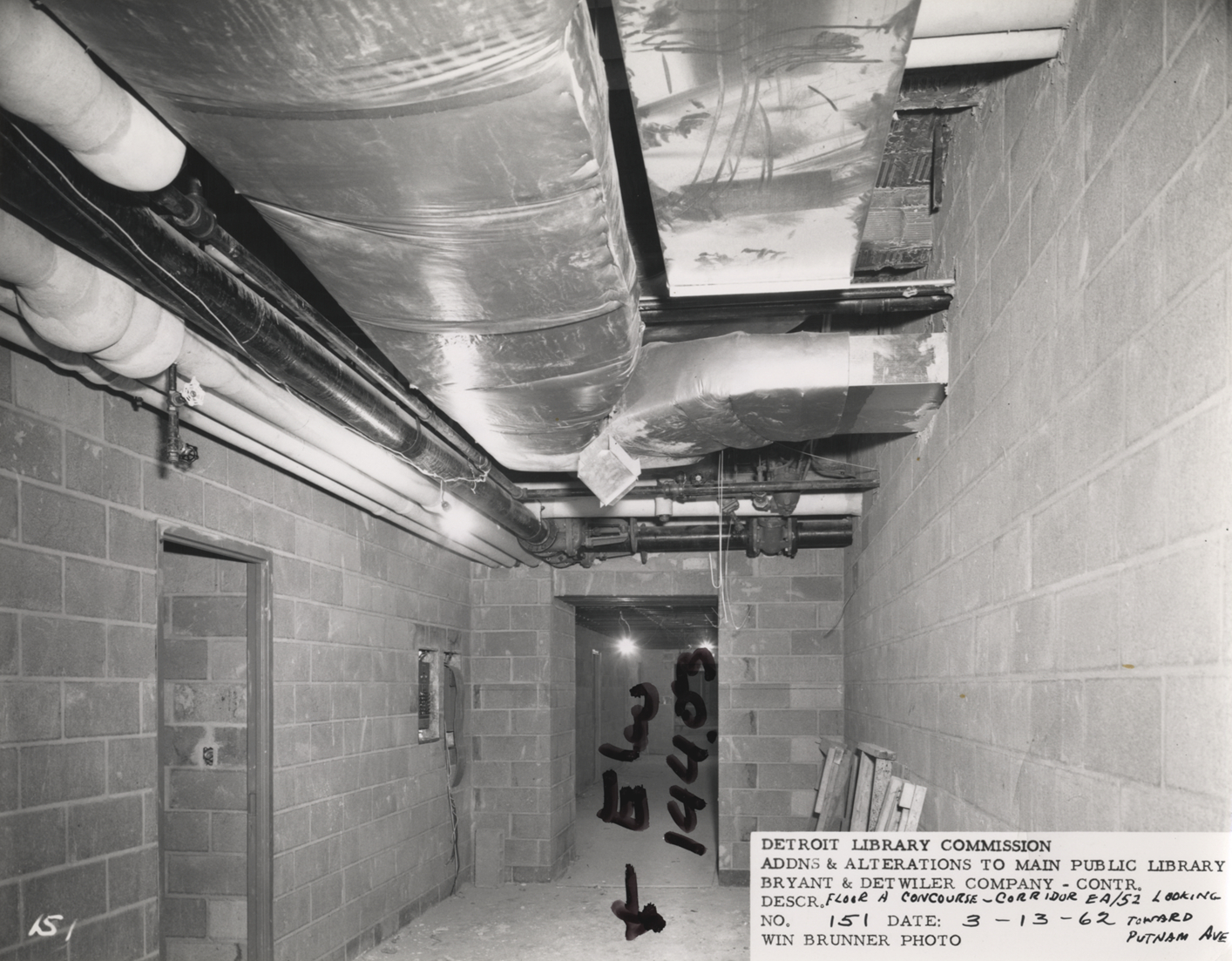 Concourse corridor, A level, Main Library under construction