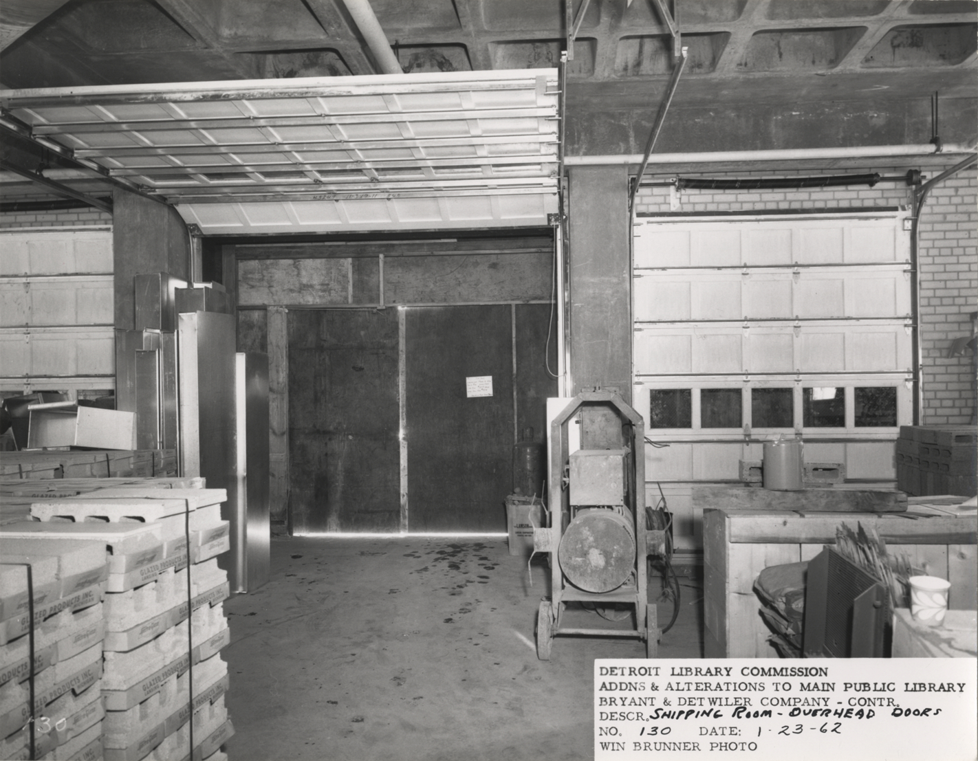 Interior of shipping room, Main Library