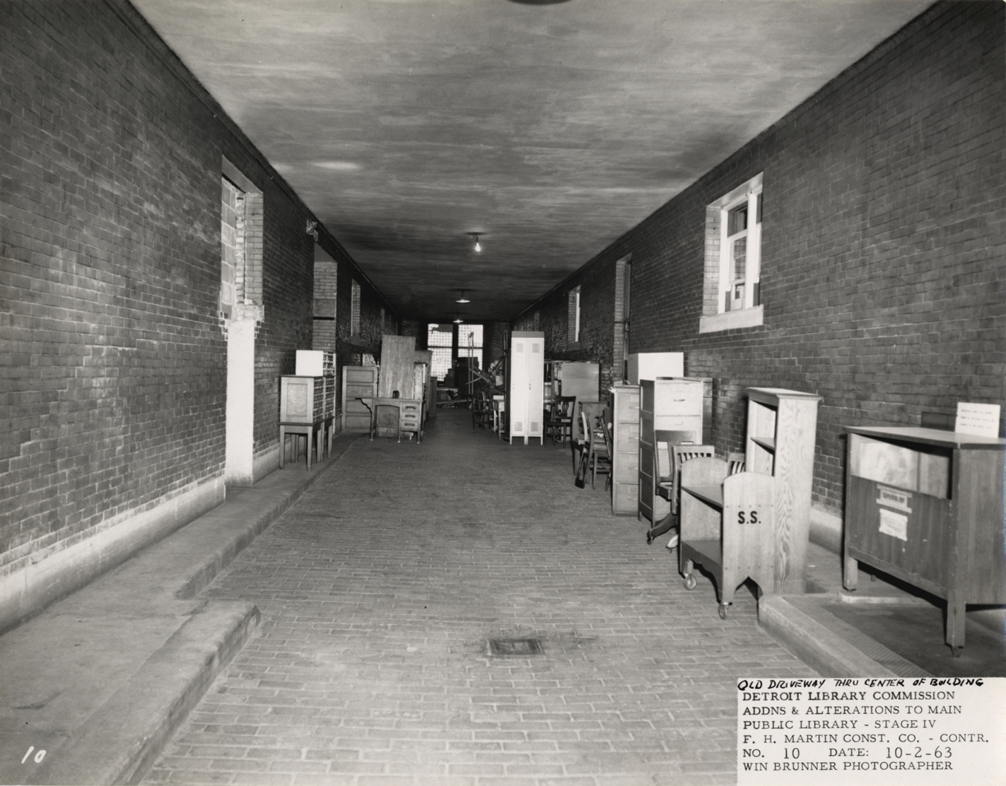 Old driveway through center of Main Library