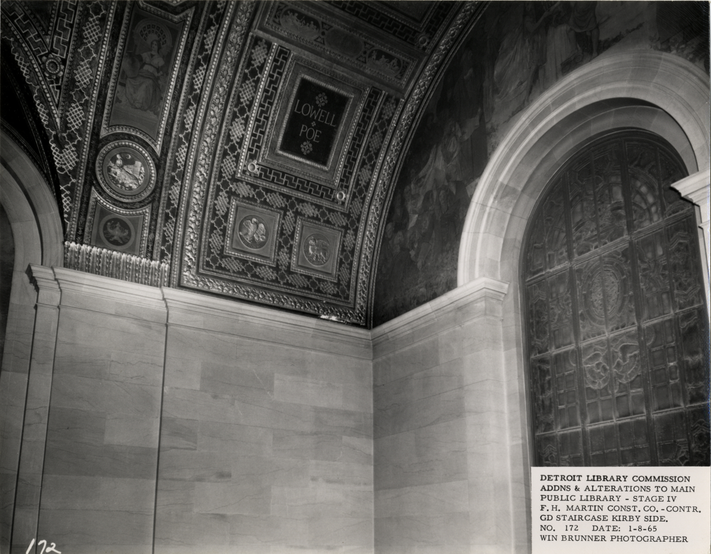 Ceiling in grand staircase, Main Library