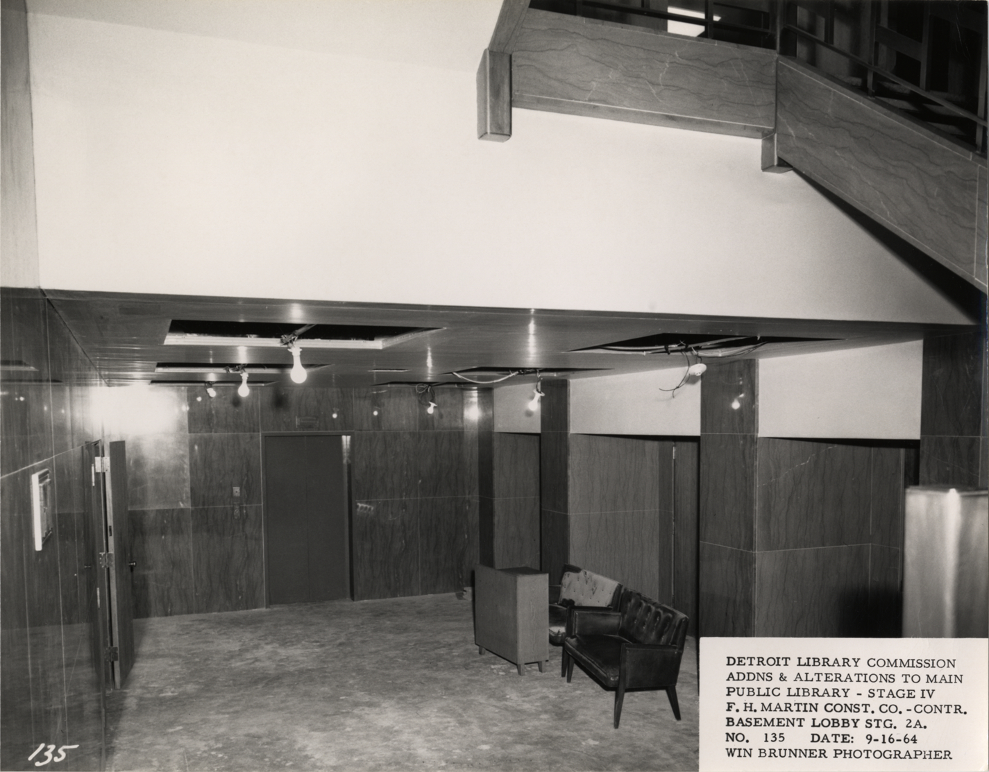 Basement lobby at Main Library under construction