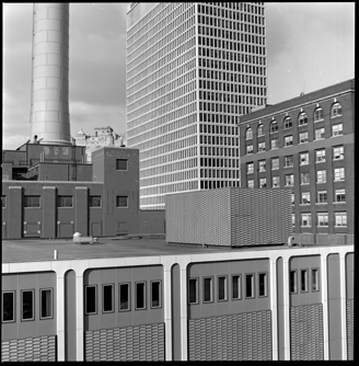 Air conditioning unit on building roof