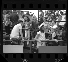 Children and teenagers waiting in line for ride, Bob-Lo Amusement Park