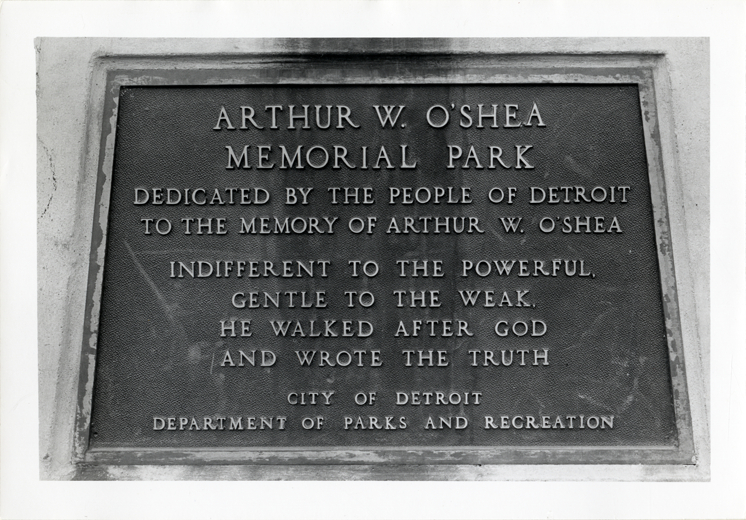 Plaque for Arthur W. O'Shea flagpole