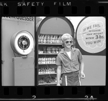 Employee at "Fool the Guesser" game, Bob-Lo Amusement Park