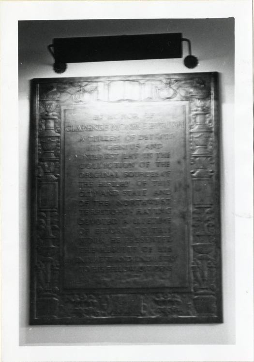 Clarence Monroe Burton plaque