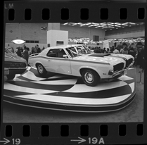 Automobile on platform, Detroit Auto Show