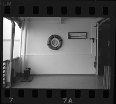 Fire ax and life preserver on the Bob-Lo ferry "Columbia"