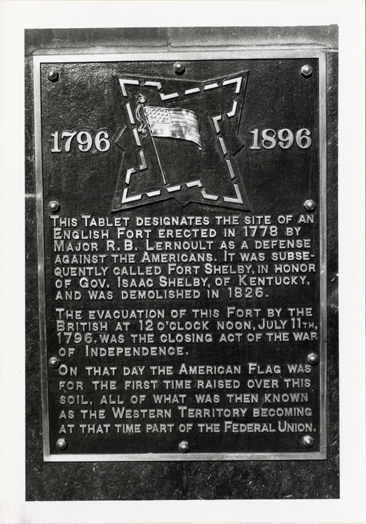 Plaque marking site of Fort Lernoult