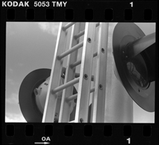 Signal lights and ladder