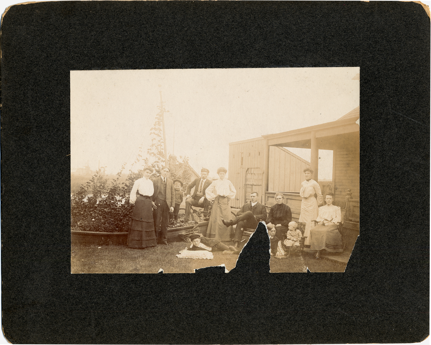 Schlee family in backyard of Delray house
