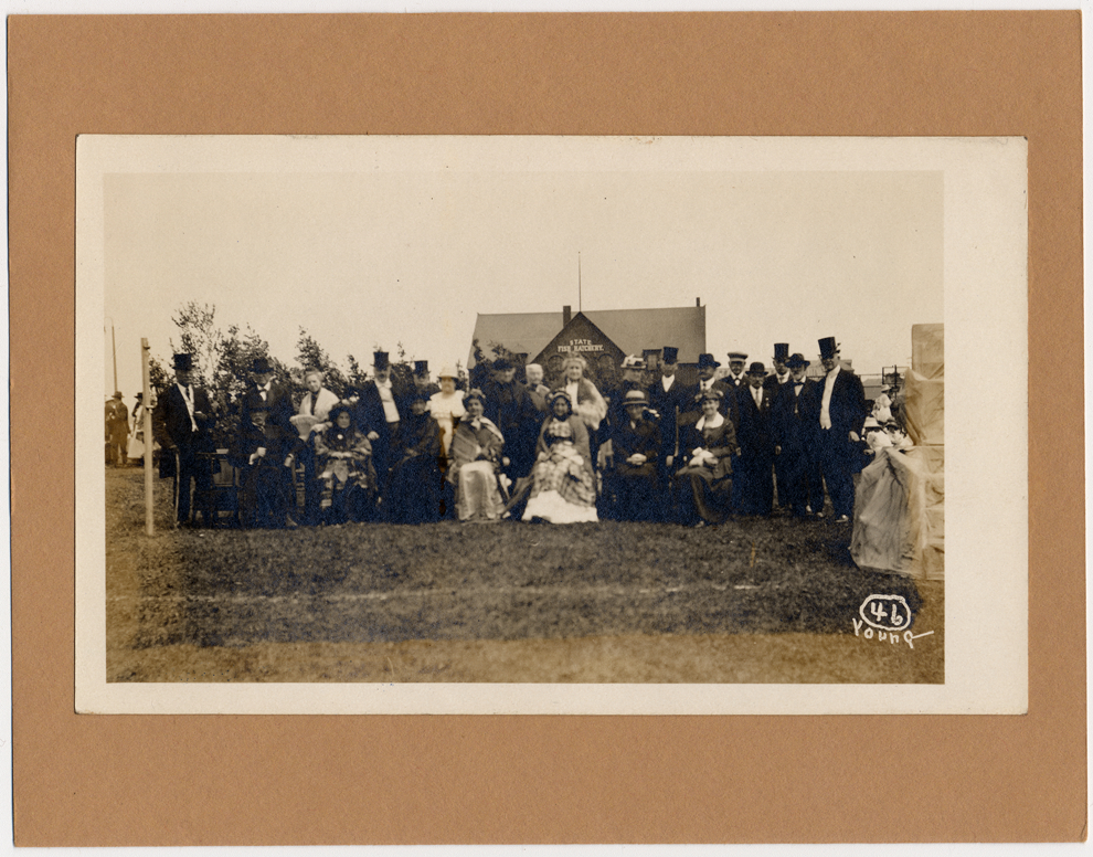 Costumed performers in a group