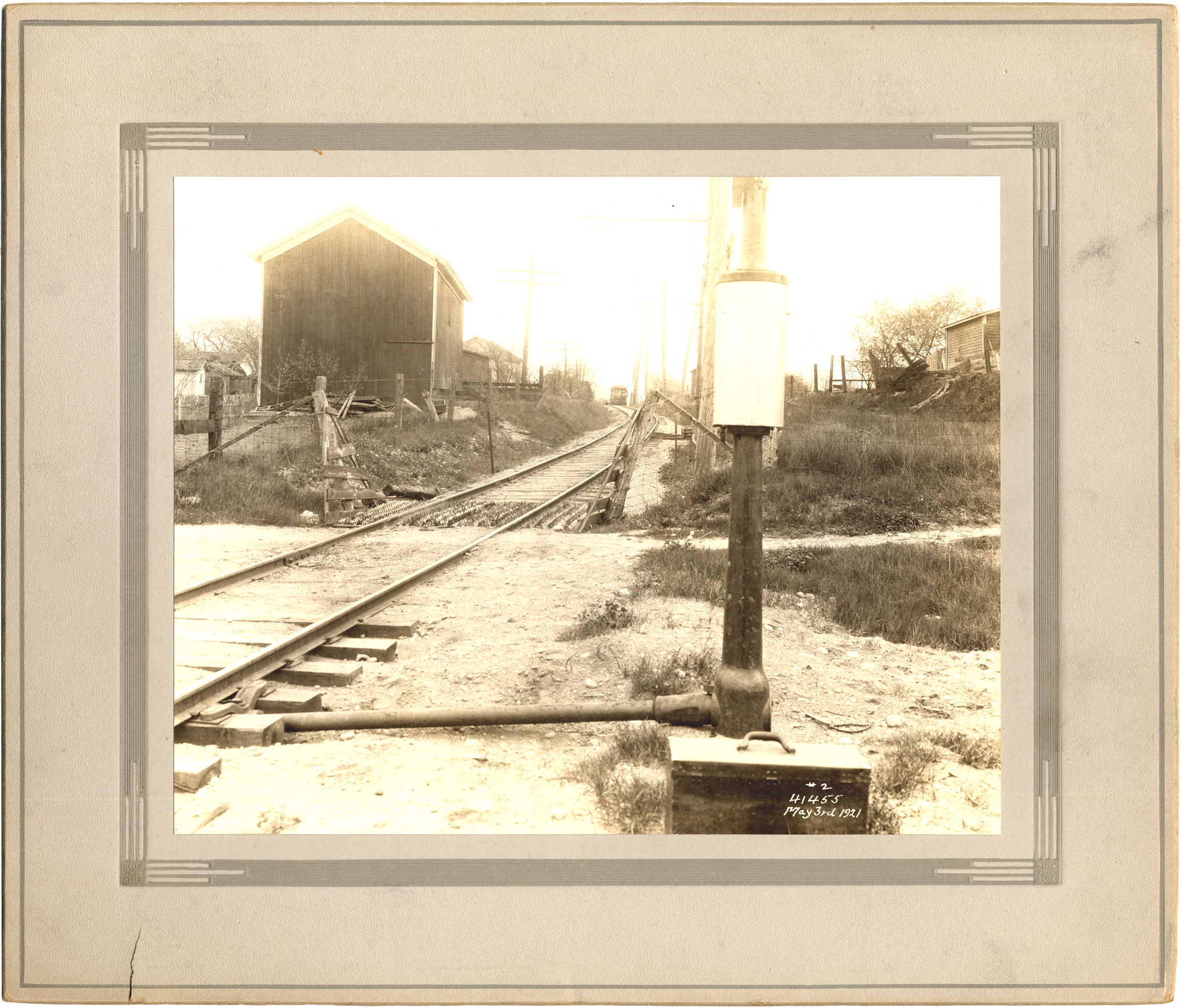 Electric railroad signal at crossing