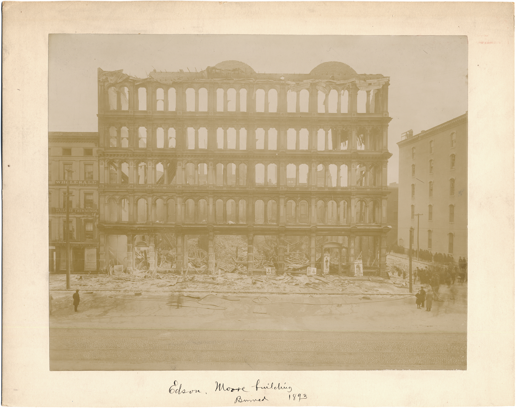 Edson, Moore building after fire