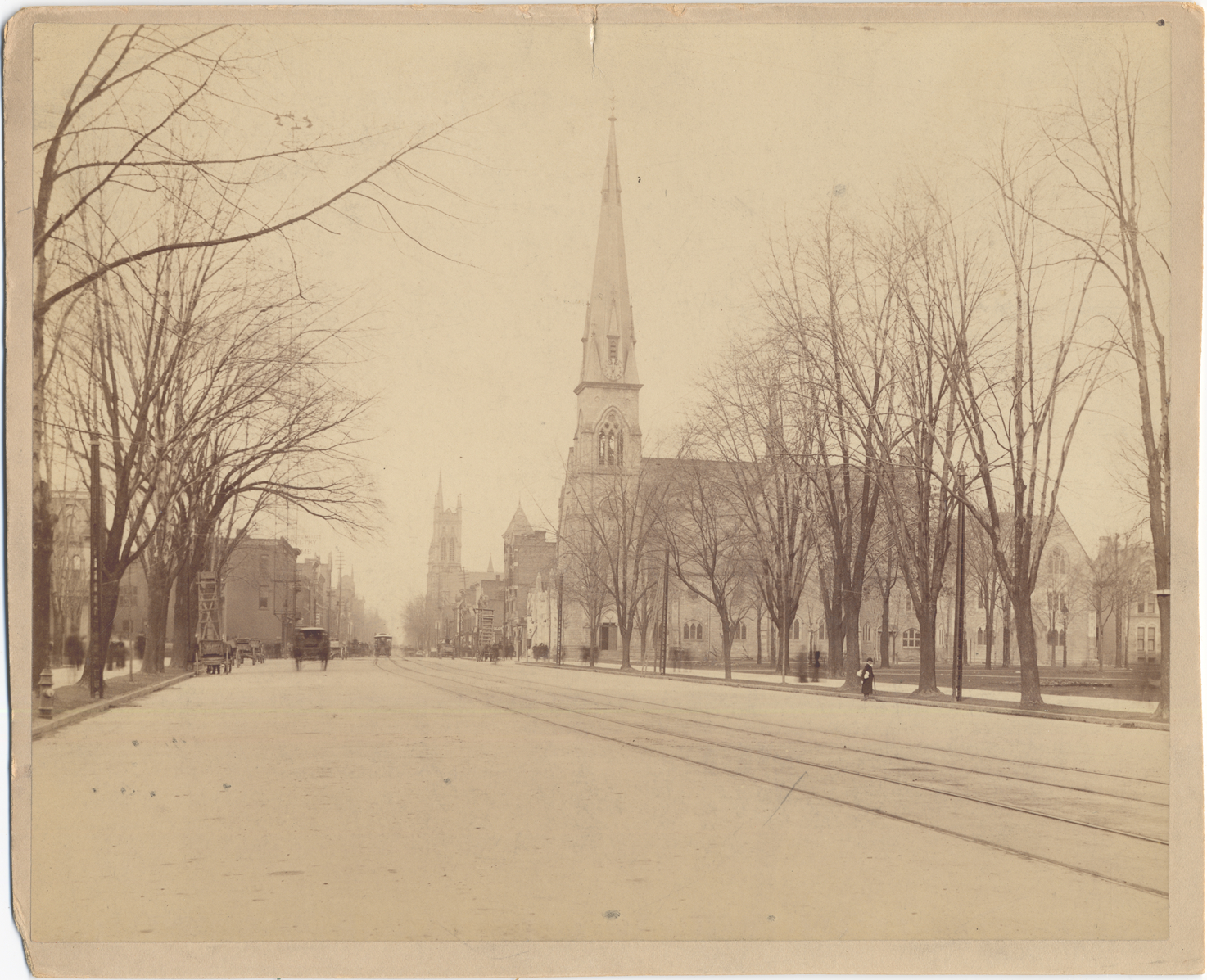 View along Woodward from Adams to High