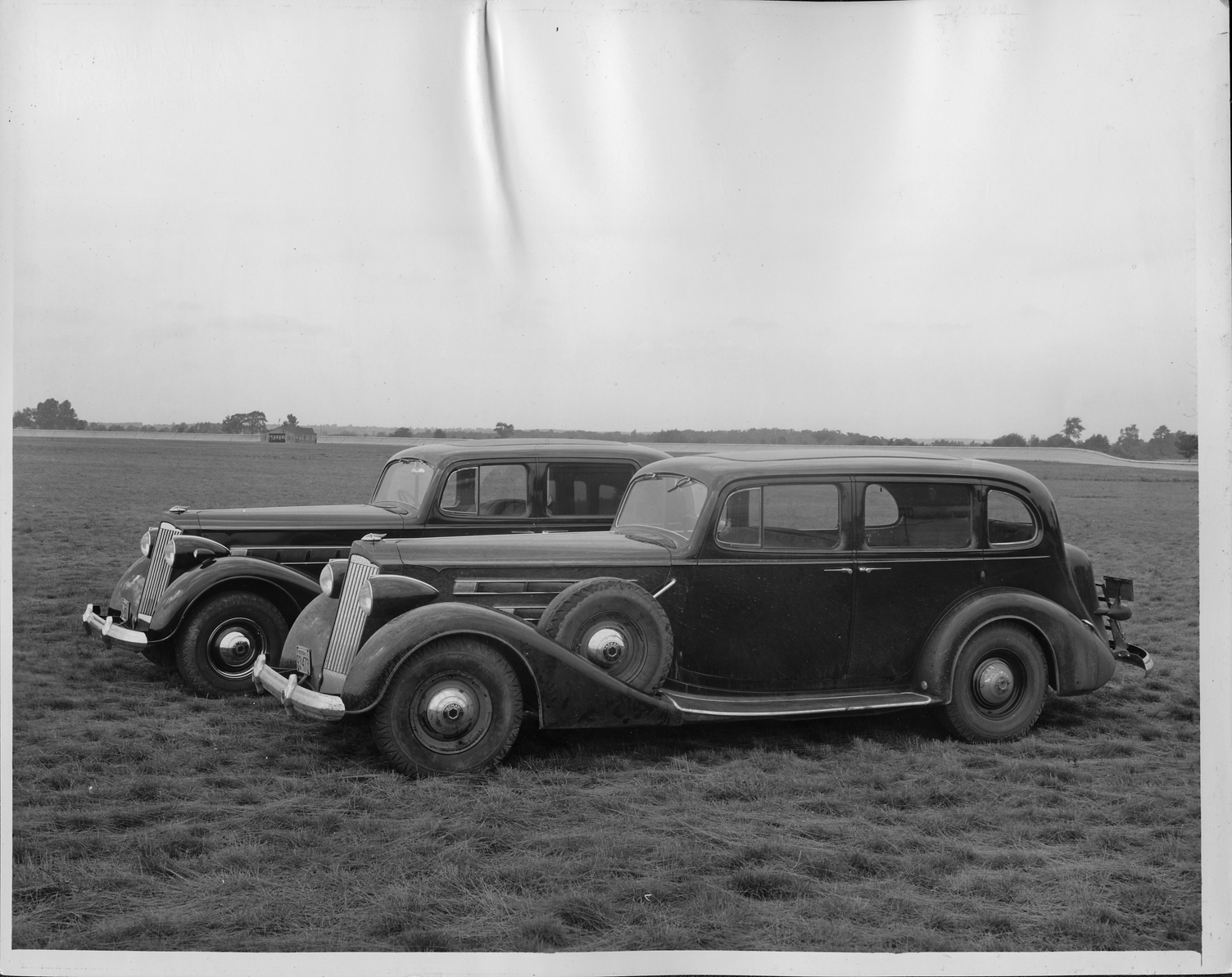 1937 Packards parked on grass