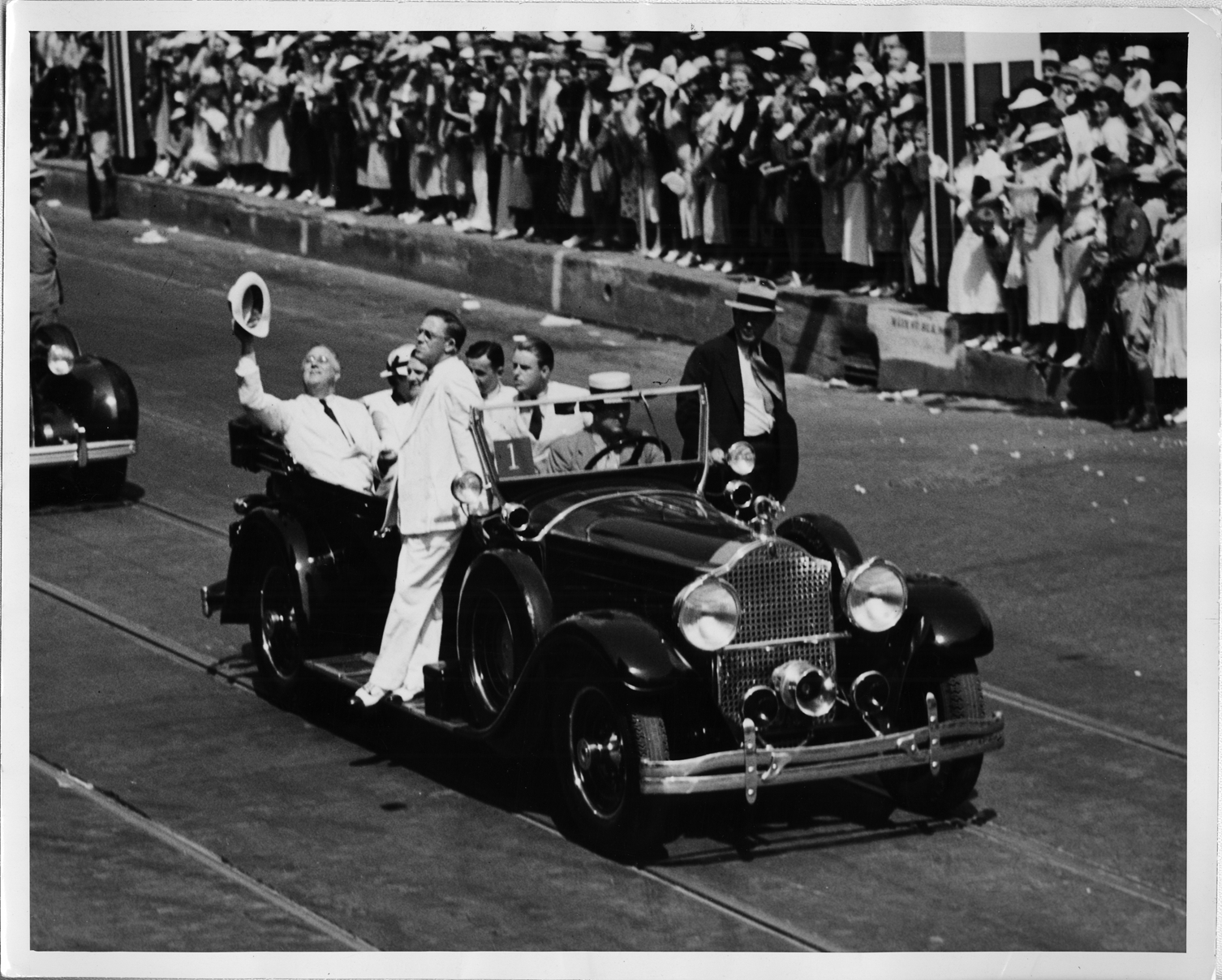 1928 Packard carrying President Roosevelt during a parade in Dallas, Texas | DPL DAMS