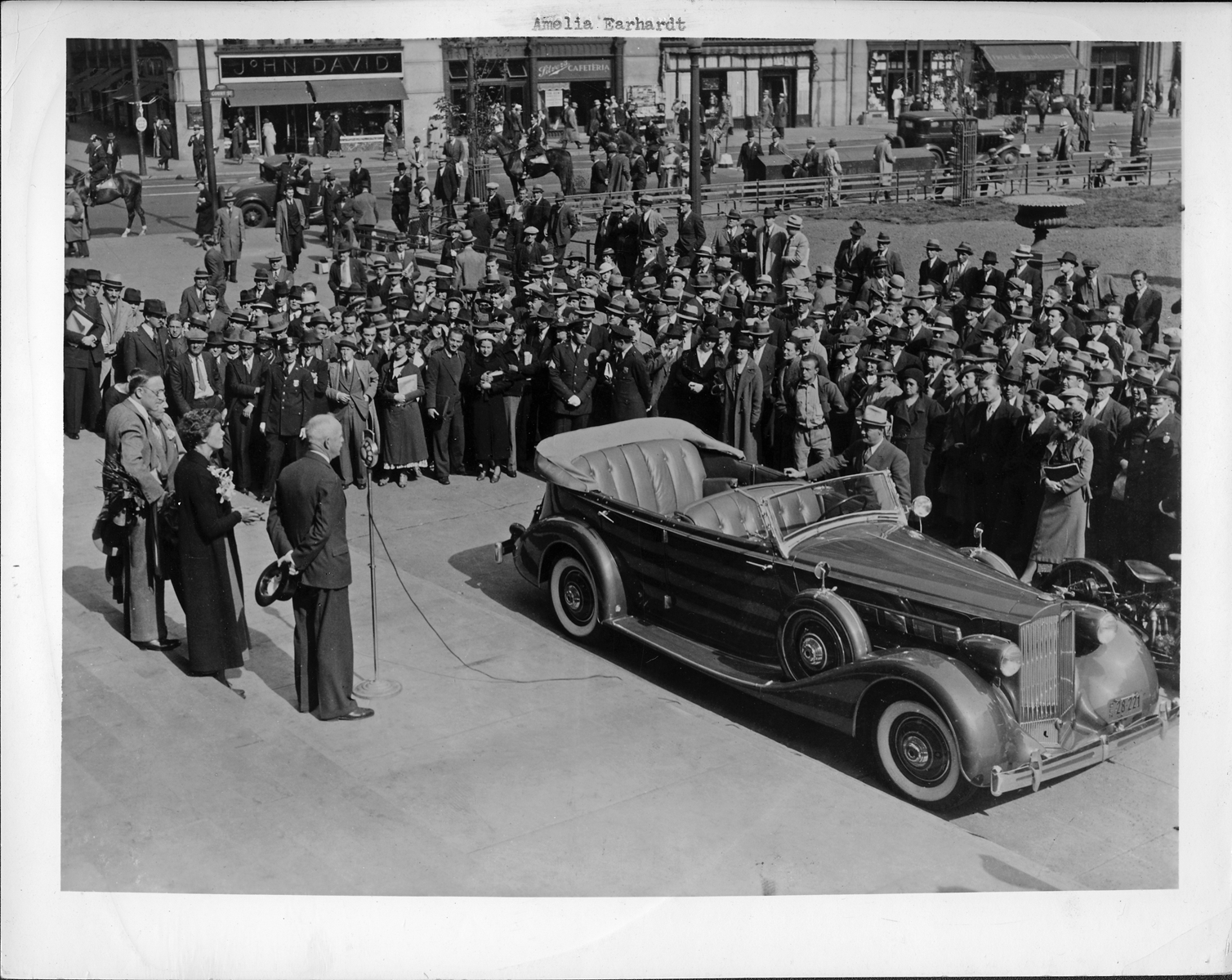 1935 Packard phaeton with aviator Amelia Earhart, in Brooklyn Day ...