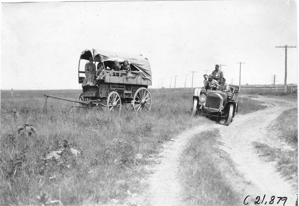 Studebaker car near Paxton, Nebraska, at the 1909 Glidden Tour