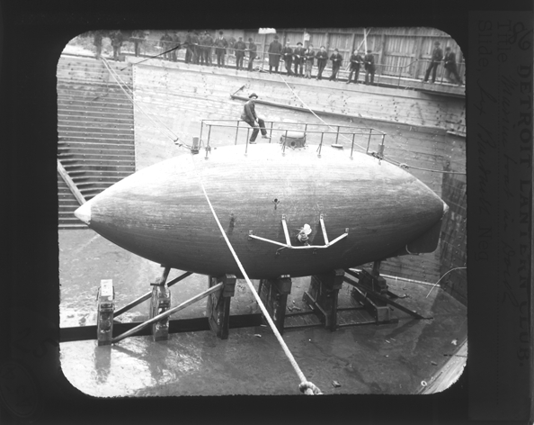 Submarine in dry dock