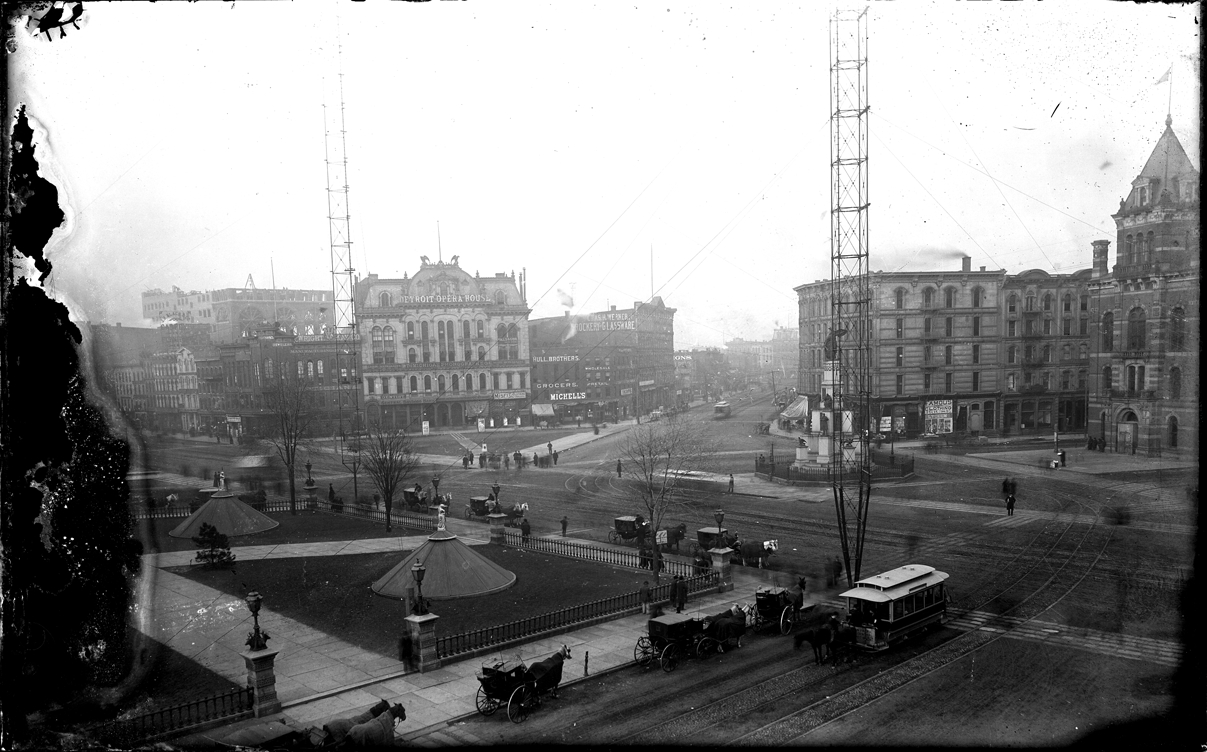 Detroit Opera House and other buildings on Campus Martius