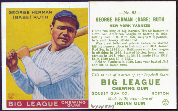 George Herman (Babe) Ruth, Big League Chewing Gum