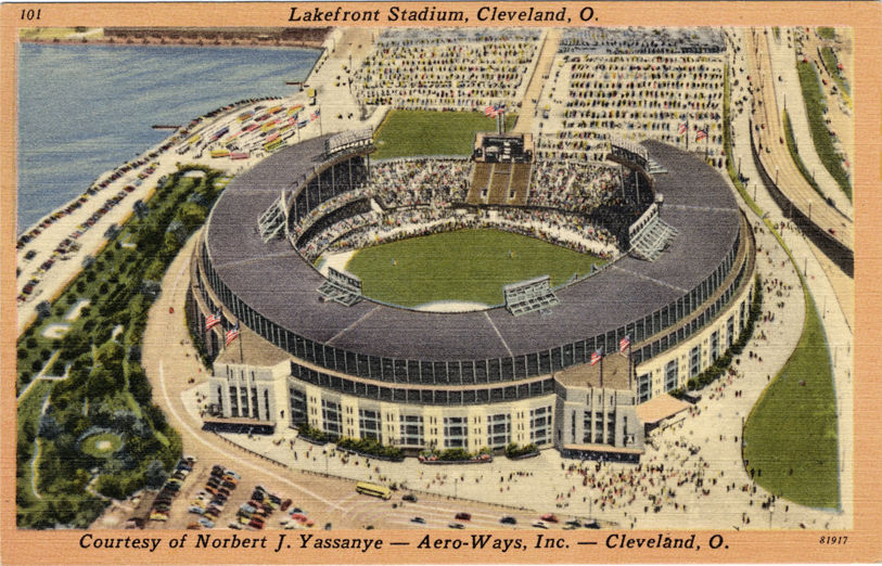 Cleveland Municipal Stadium 1950s Cleveland Ohio Art Panorama 