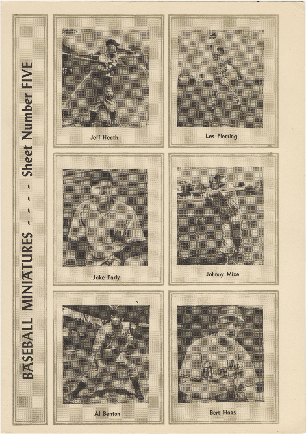 Baseball miniatures, sheet number five