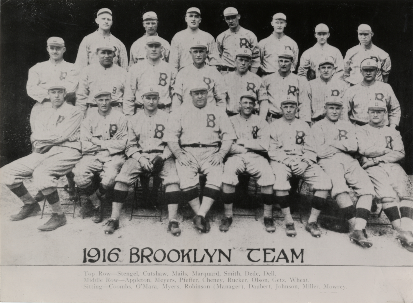 PLAYERS - BROOKLYN ROBINS, 1916: . . .