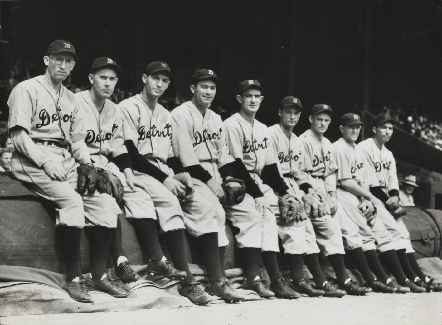 The 1984 Detroit Tigers pitching staff poses for a photo at the Tigers'  bullpen at The Corner along wit…