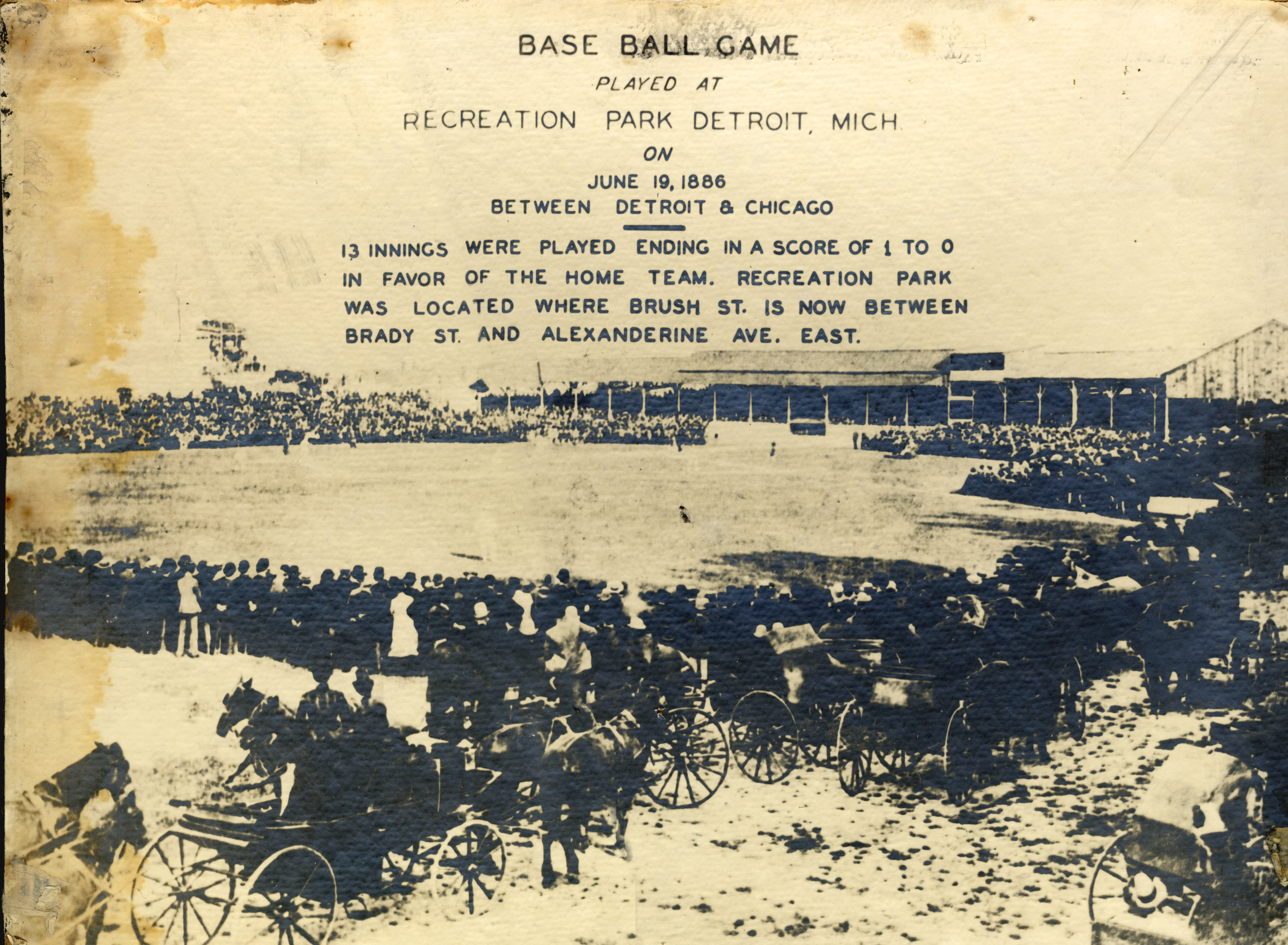 Baseball game at Detroit Recreation Park