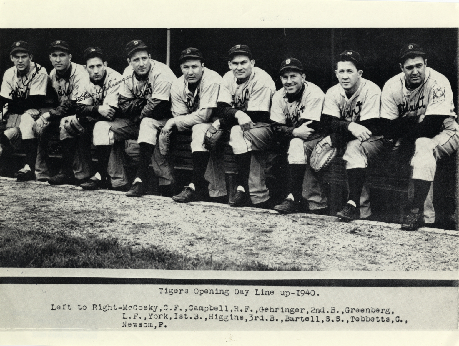 1940 Detroit Tigers Players