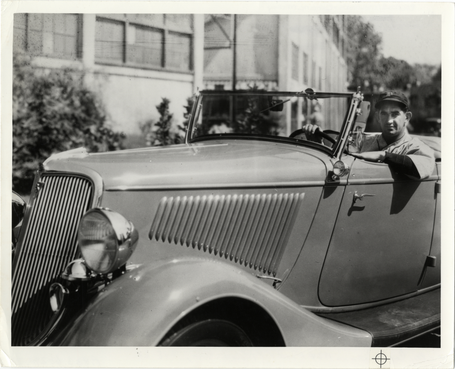 Mickey Cochrane in Ford roadster