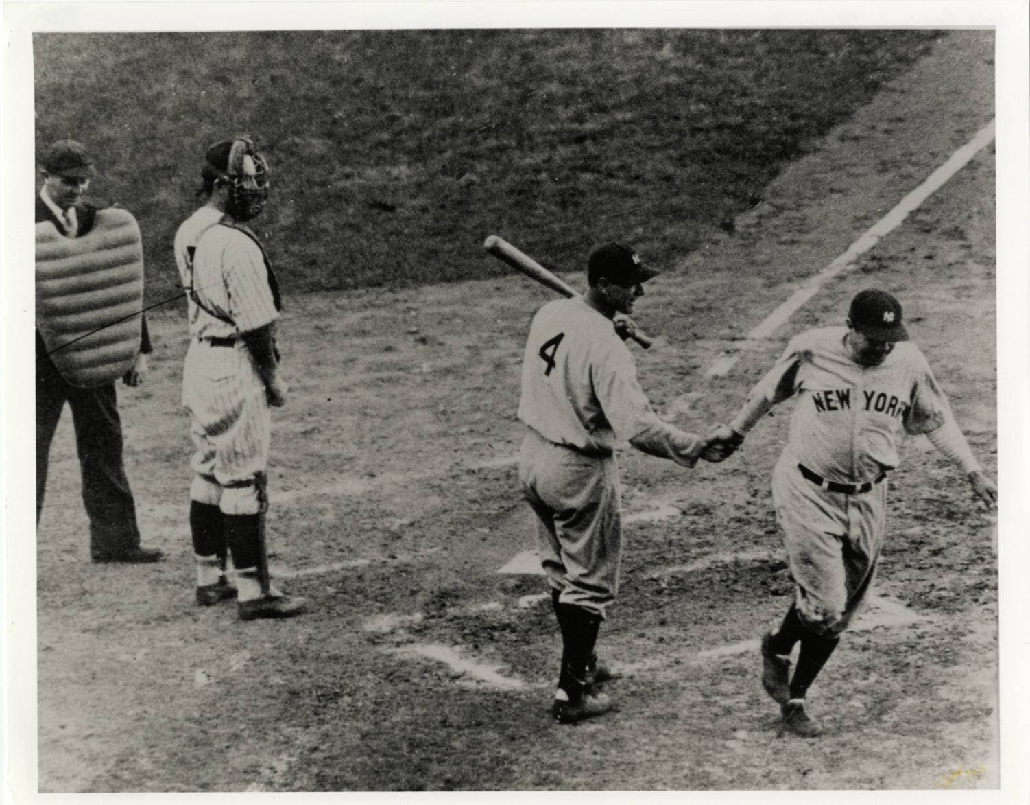 File:Baseball players Babe Ruth, Shawkey, and Lou Gehrig sitting on a  batting practice backstop on the field at Comiskey Park.jpg - Wikimedia  Commons