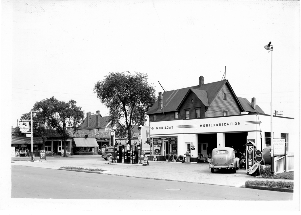 Mobil station in Detroit located at St. Aubin and Congress