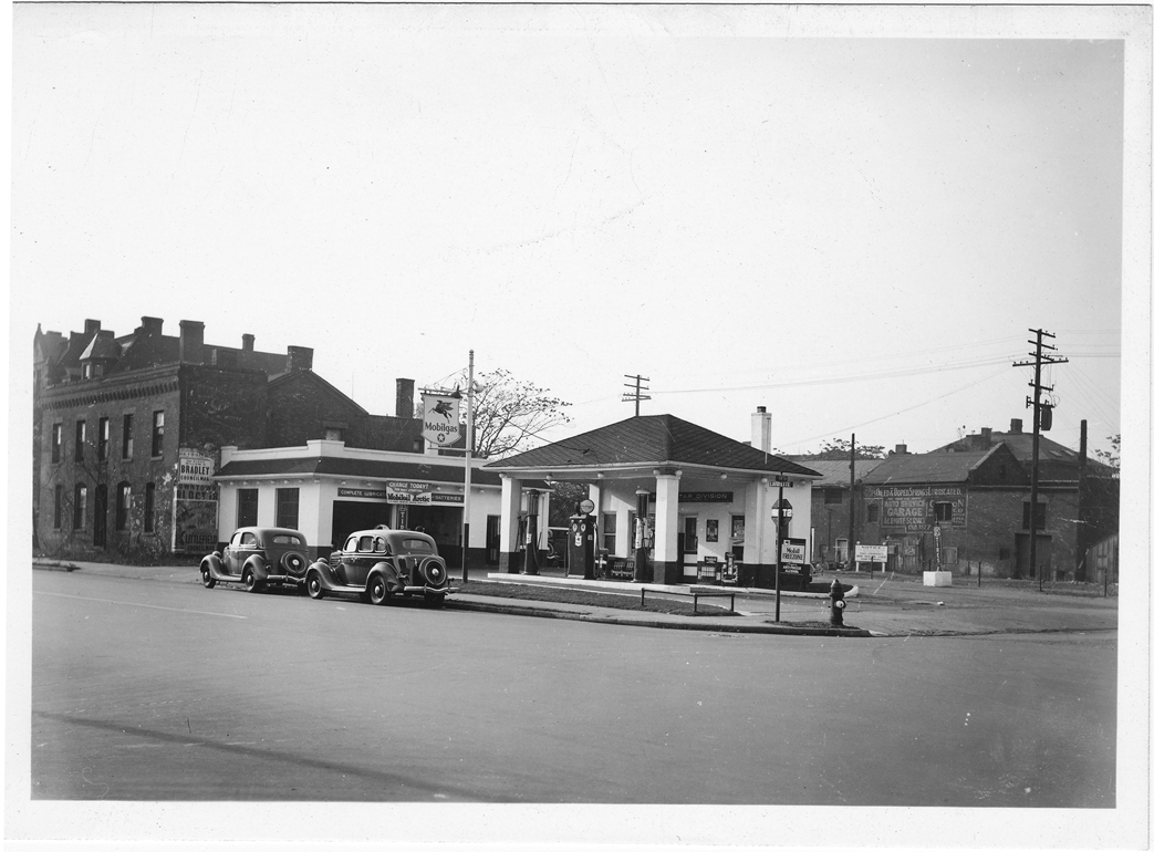Mobil station in Detroit located at Lafayette and Fifth Street