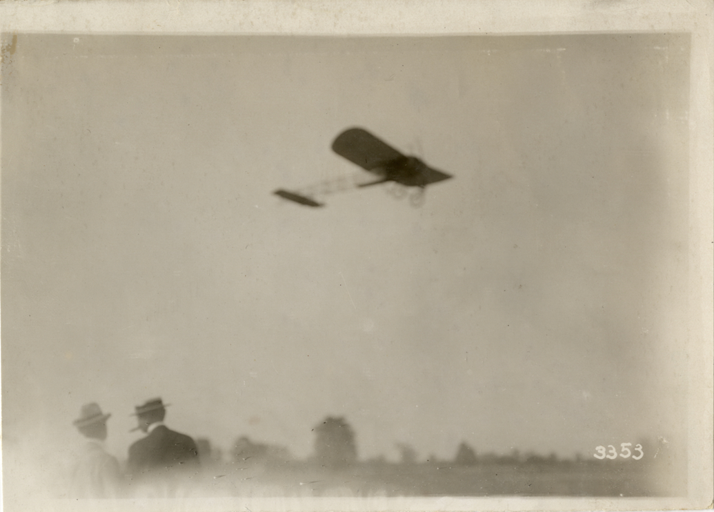 Airplane in flight at Detroit aviation meet