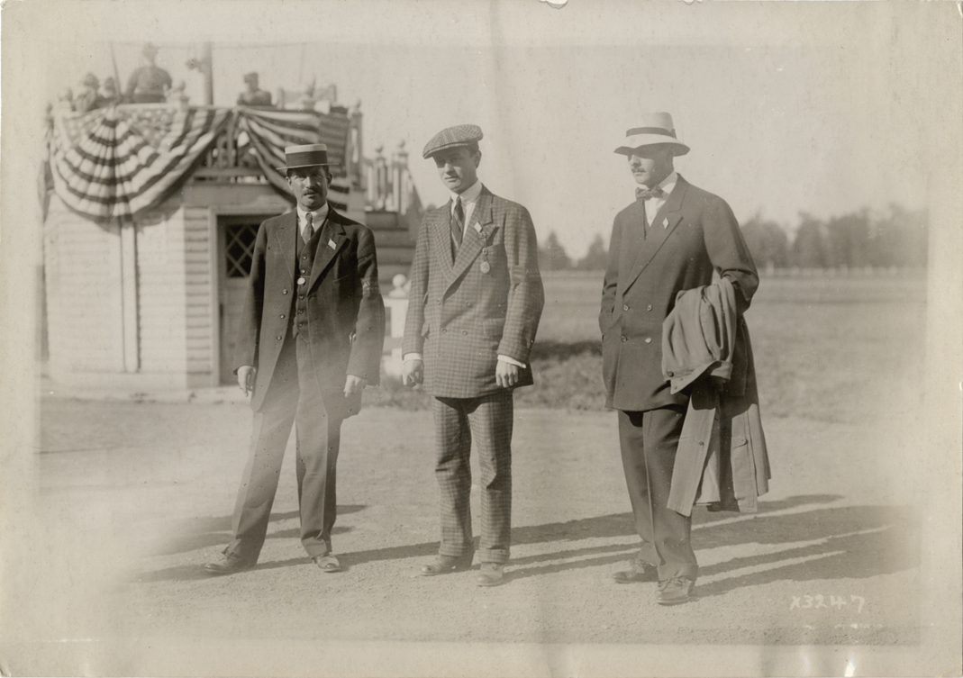 Aviators Frisbie, Simon and Barrier at Detroit aviation meet
