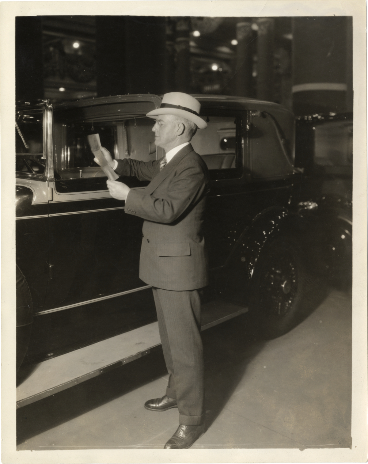 Alvan Macauley at auto show