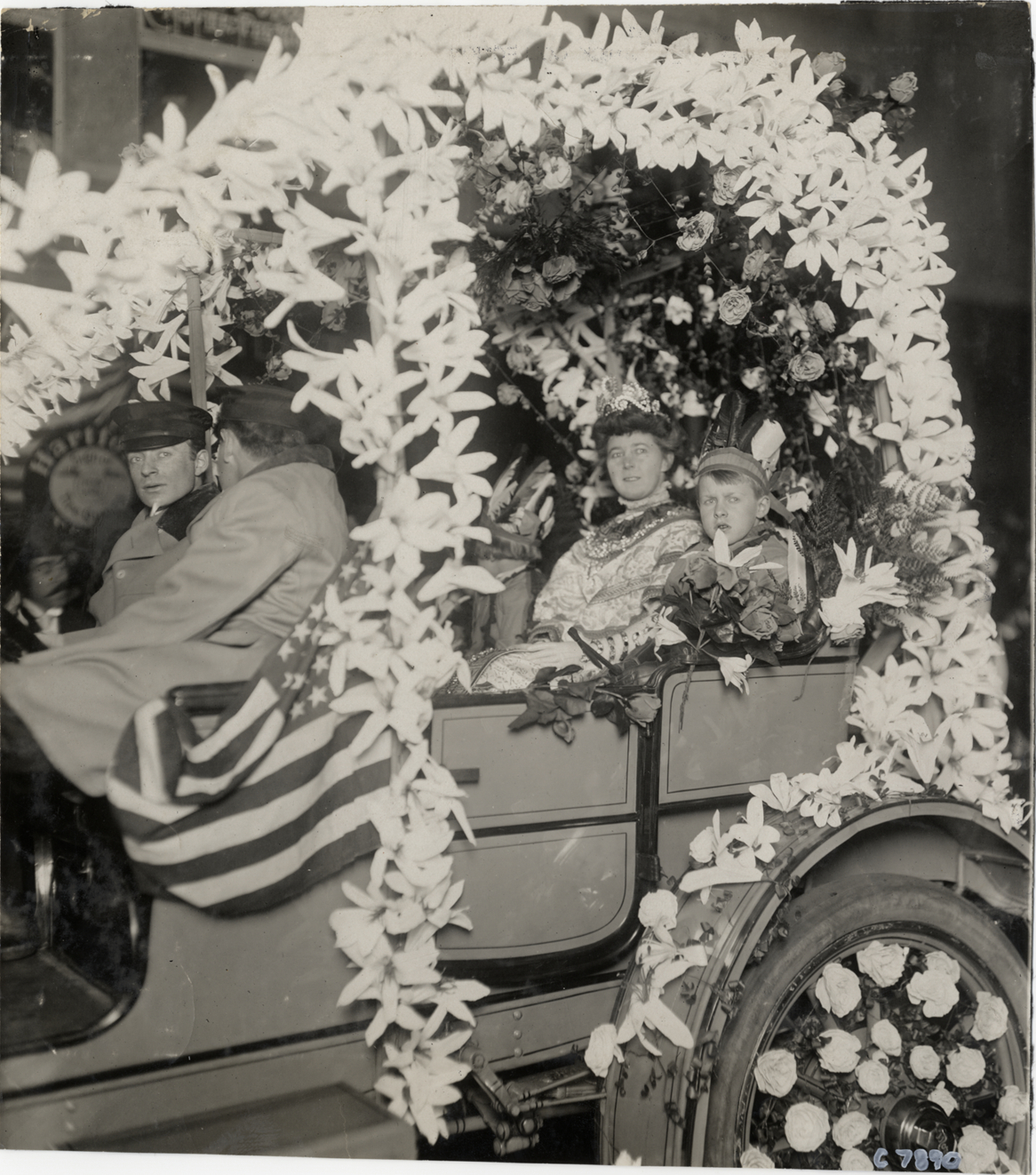 Joan Cuneo as carnival queen at New York automobile carnival