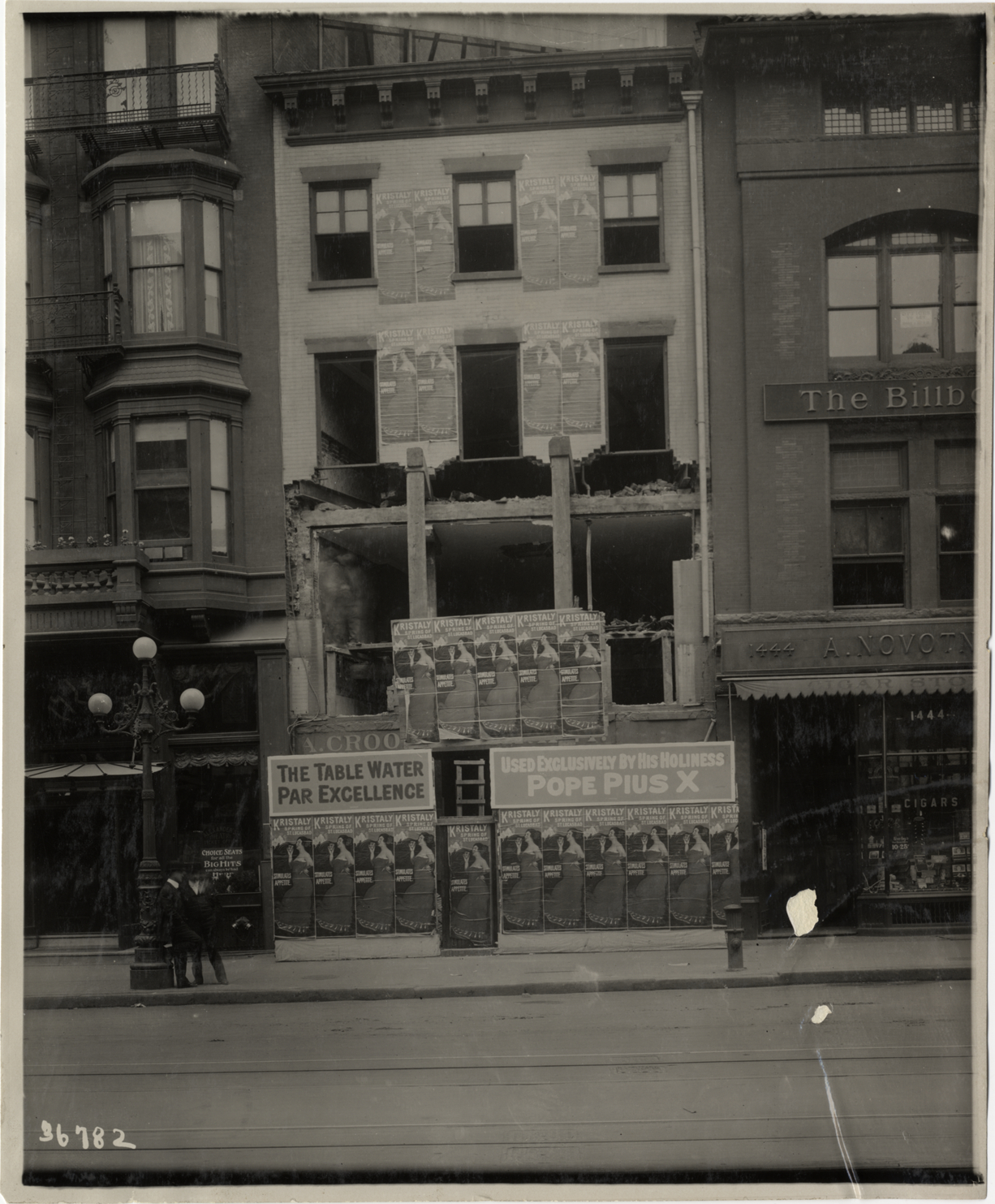 Empty building with advertising posters