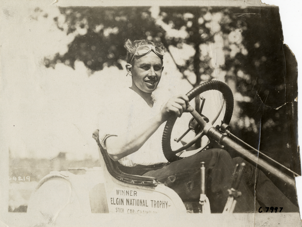 Ralph Mulford in racecar