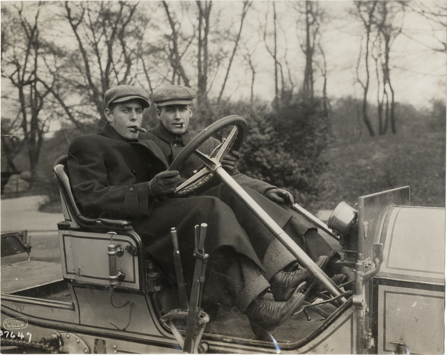 Two men in automobile