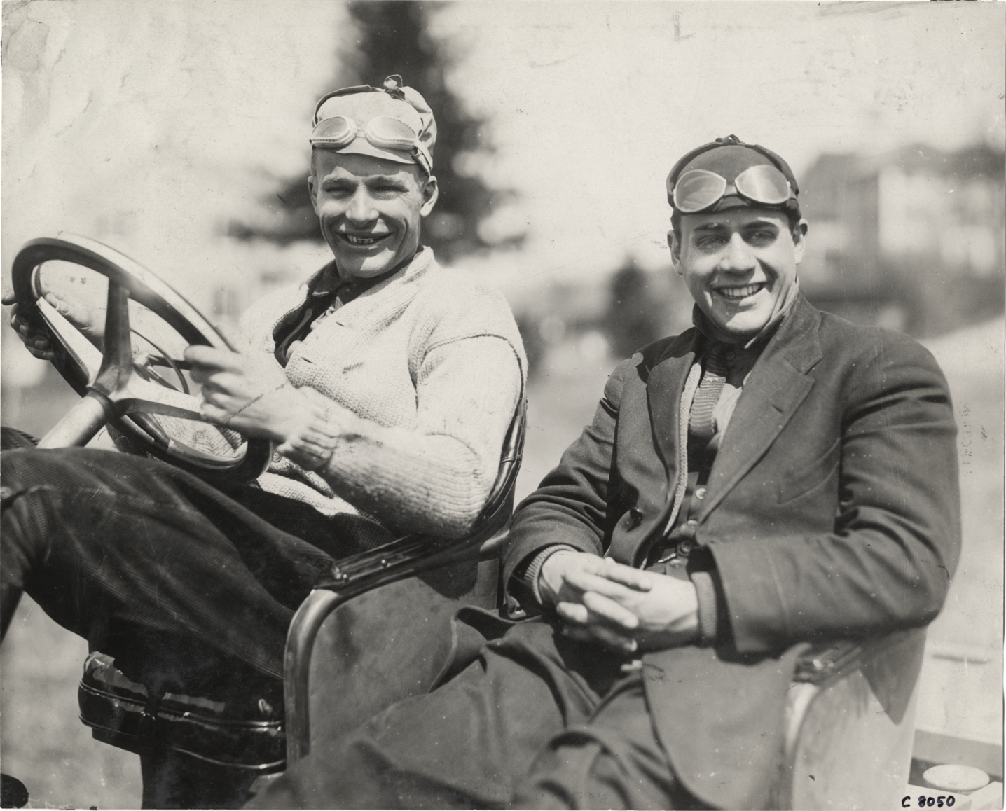 Guy Vaughan and passenger in racecar
