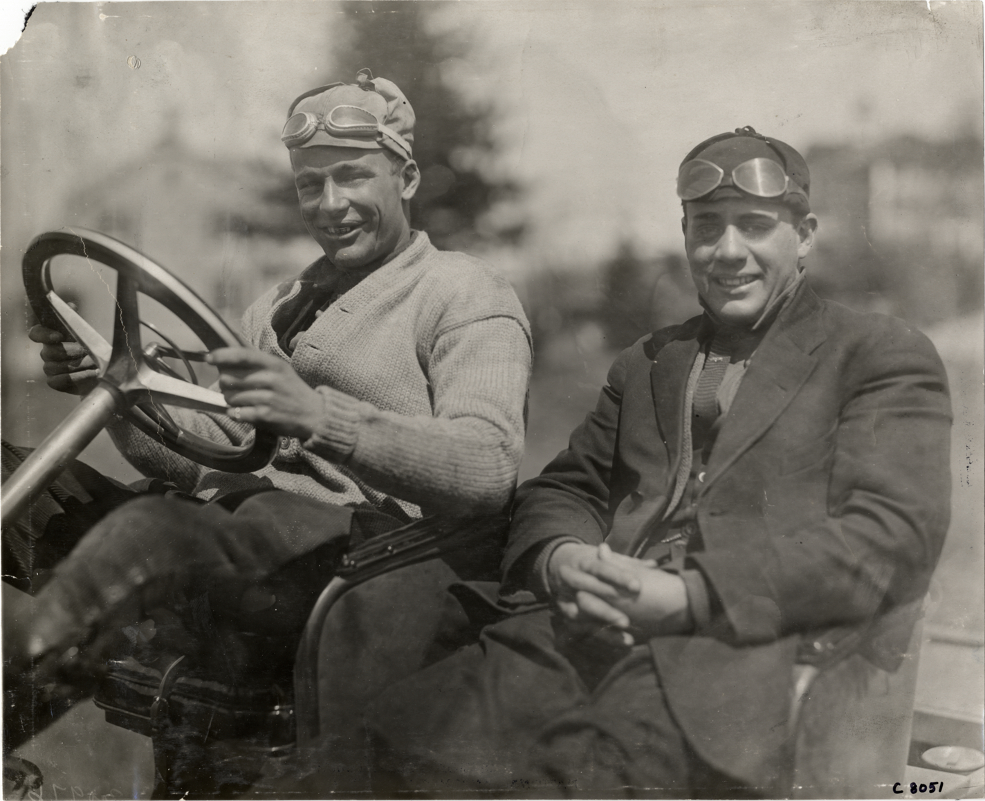 Guy Vaughan and passenger in racecar