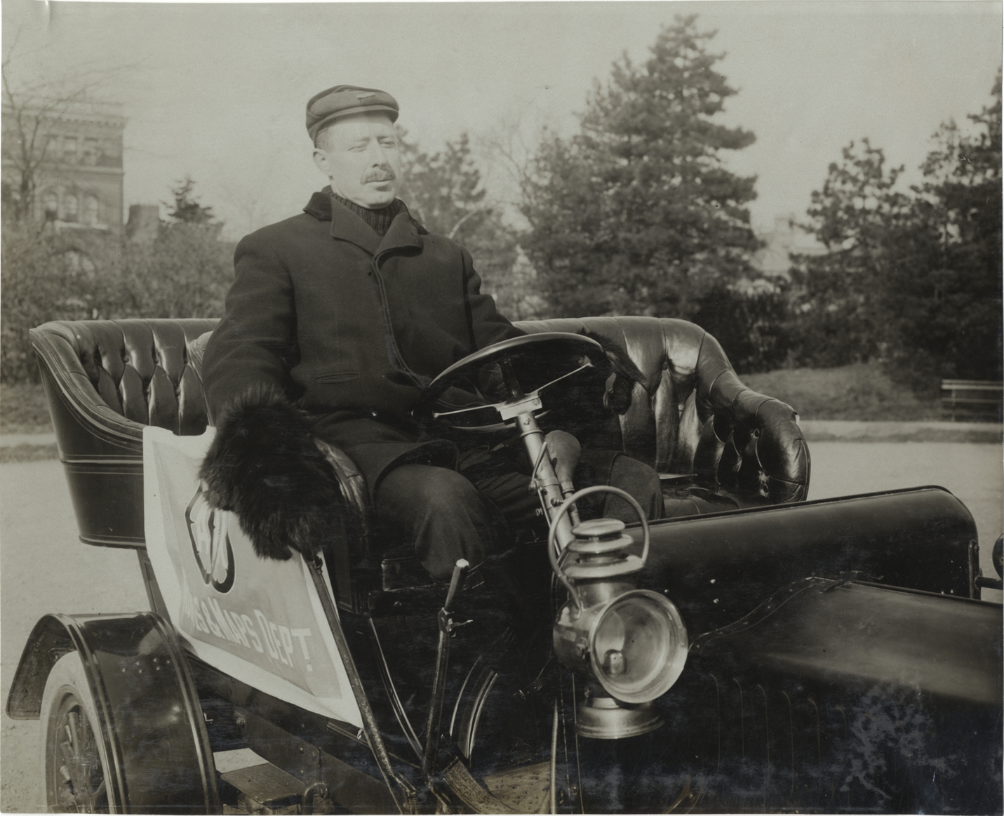Man in Maxwell automobile